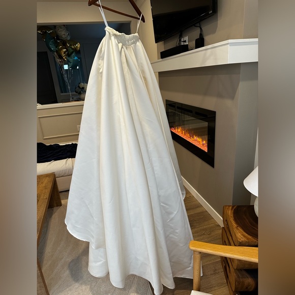 Custom-Made Two-Piece Satin Ballgown A-Line Wedding Dress (Adjustable Size) - Picture 5 of 11